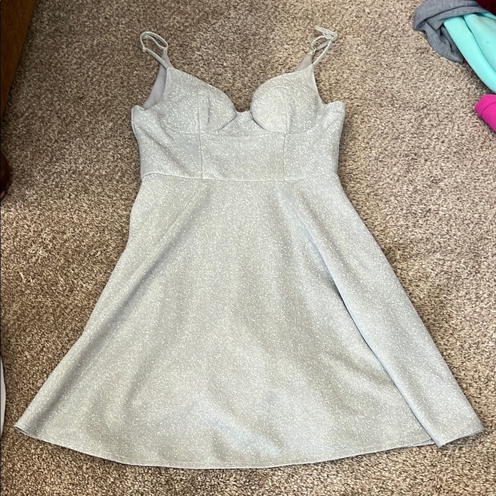 Sparkling Silver Sleeveless Dress